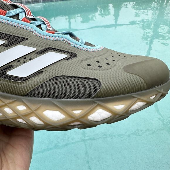 Adidas Web Boost Low Olive Strata Halo Blue Men's Athletic Shoes HQ6170 - Picture 5 of 12